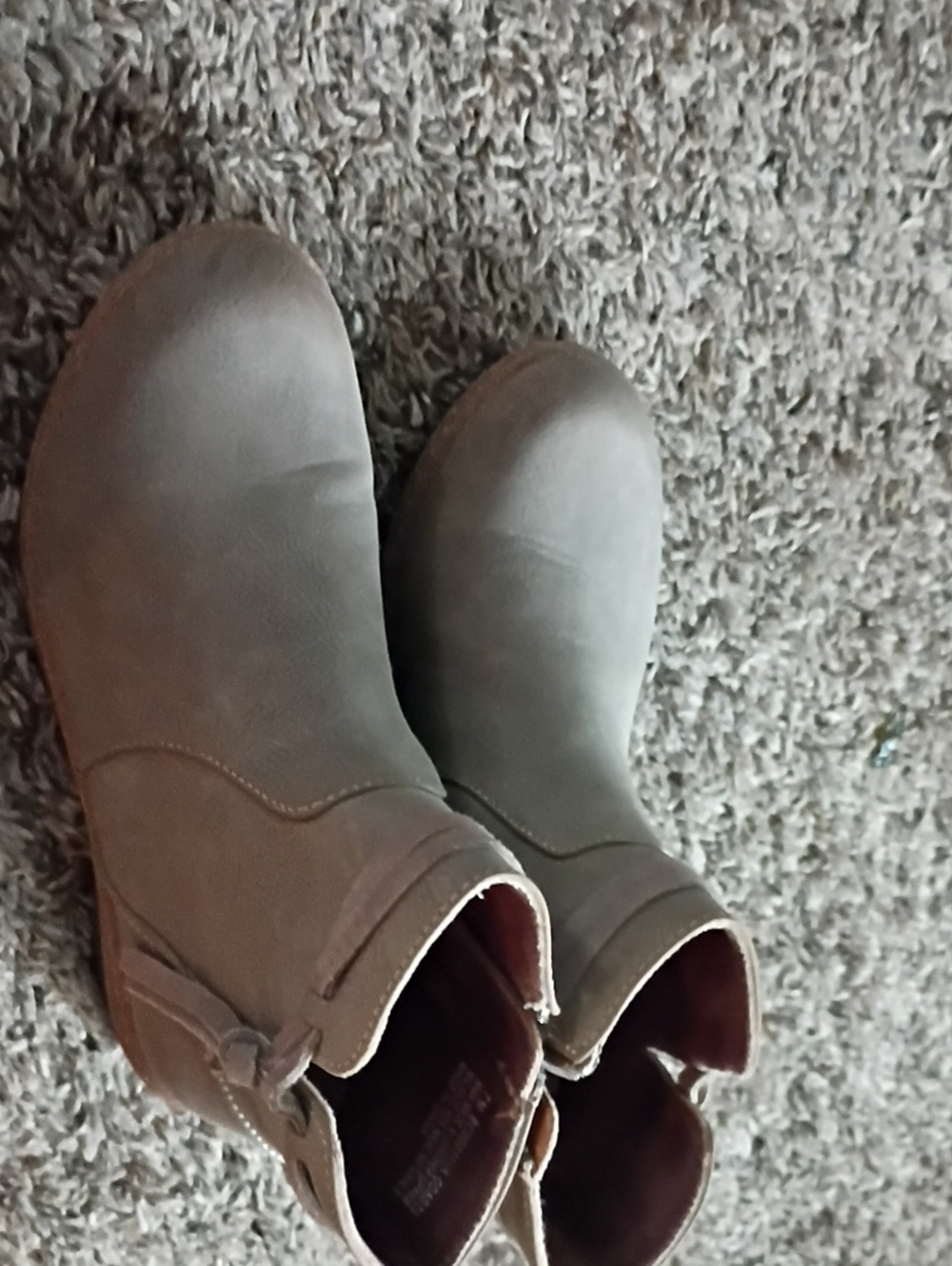 Taupe Ankle Boots - Classic Slip-On Style Size 7M